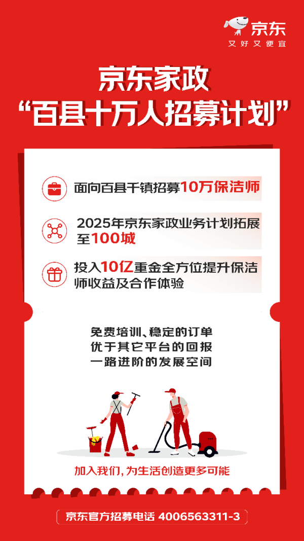 网络炒股杠杆 京东家政招募10万保洁师  2025年业务将拓展至百城