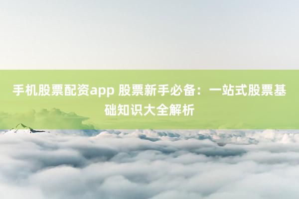 手机股票配资app 股票新手必备：一站式股票基础知识大全解析