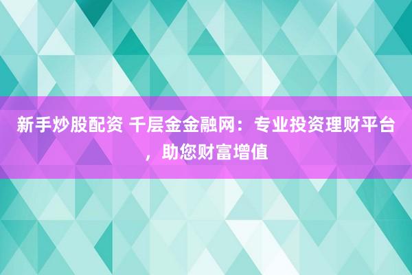 新手炒股配资 千层金金融网：专业投资理财平台，助您财富增值