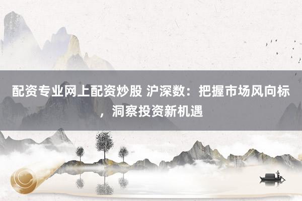 配资专业网上配资炒股 沪深数：把握市场风向标，洞察投资新机遇
