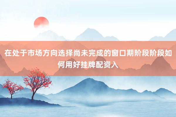 在处于市场方向选择尚未完成的窗口期阶段阶段如何用好挂牌配资入