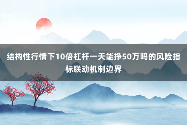 结构性行情下10倍杠杆一天能挣50万吗的风险指标联动机制边界