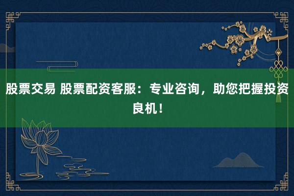 股票交易 股票配资客服：专业咨询，助您把握投资良机！