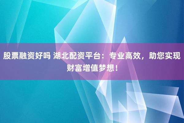 股票融资好吗 湖北配资平台：专业高效，助您实现财富增值梦想！